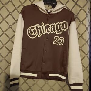 Brown and White Chicago Hoodie (Shein) Size 15y Used